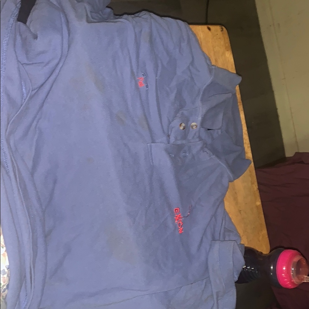 Casual Blue Polo Shirt with Soft Cotton Blend